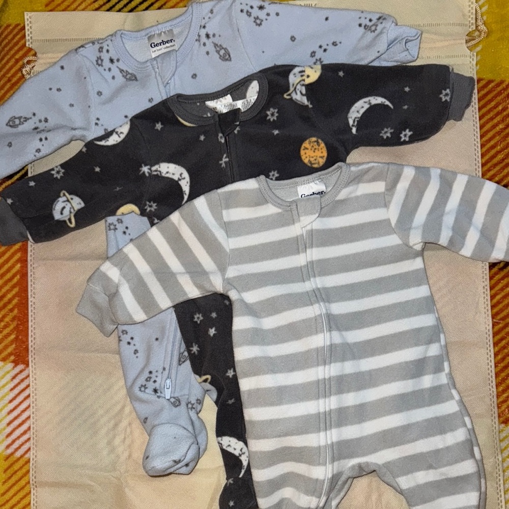 Gerber Kids One Piece Pajama Set - Blue, Black, Gray